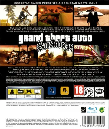 Grand Theft Auto - San Andreas (USA) (v1.01) (Disc) (Update) box cover back